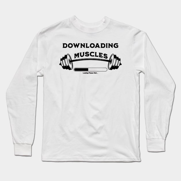 Downloading muscle | gym t-shirt | gym wear | gym motivation products | gym products Long Sleeve T-Shirt by ALCOHOL